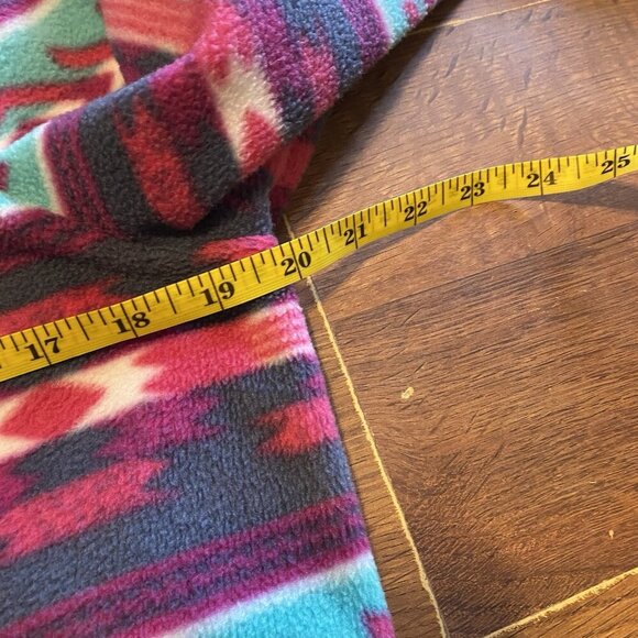 Sonoma Fleece Full-Zip Jacket - Size M Multicolored- Tribal Print With Pockets - Picture 3 of 4